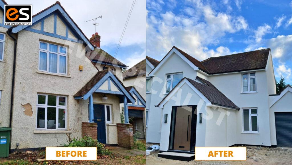 EWI before and after Local External Wall Rendering Specialist