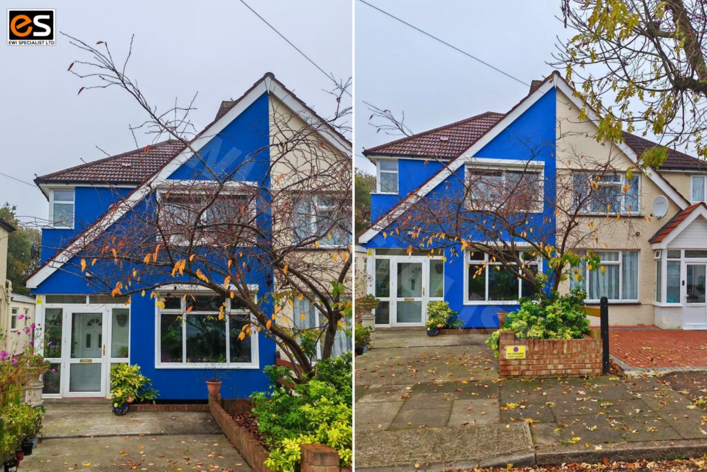 eps external wall insulation london white blue finish | External Wall Insulation & Rendering by External Wall Rendering Specialists | EWI Specialists
